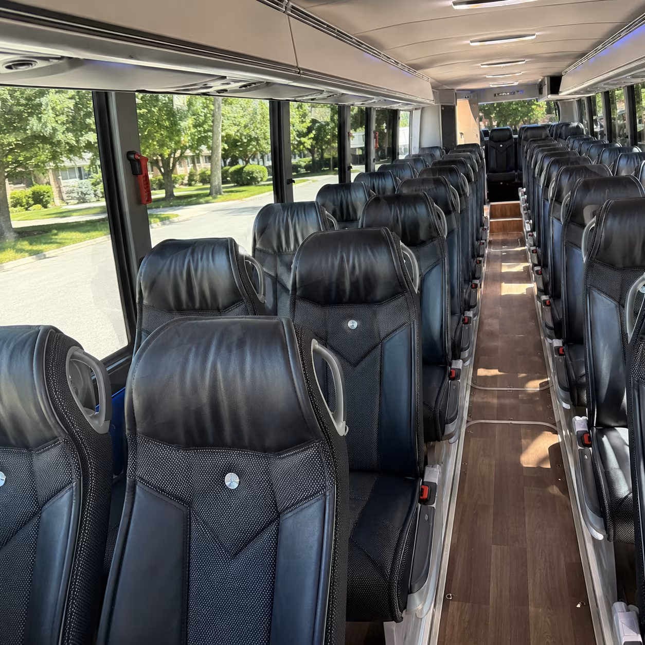 savannah 40 passenger charter bus inside